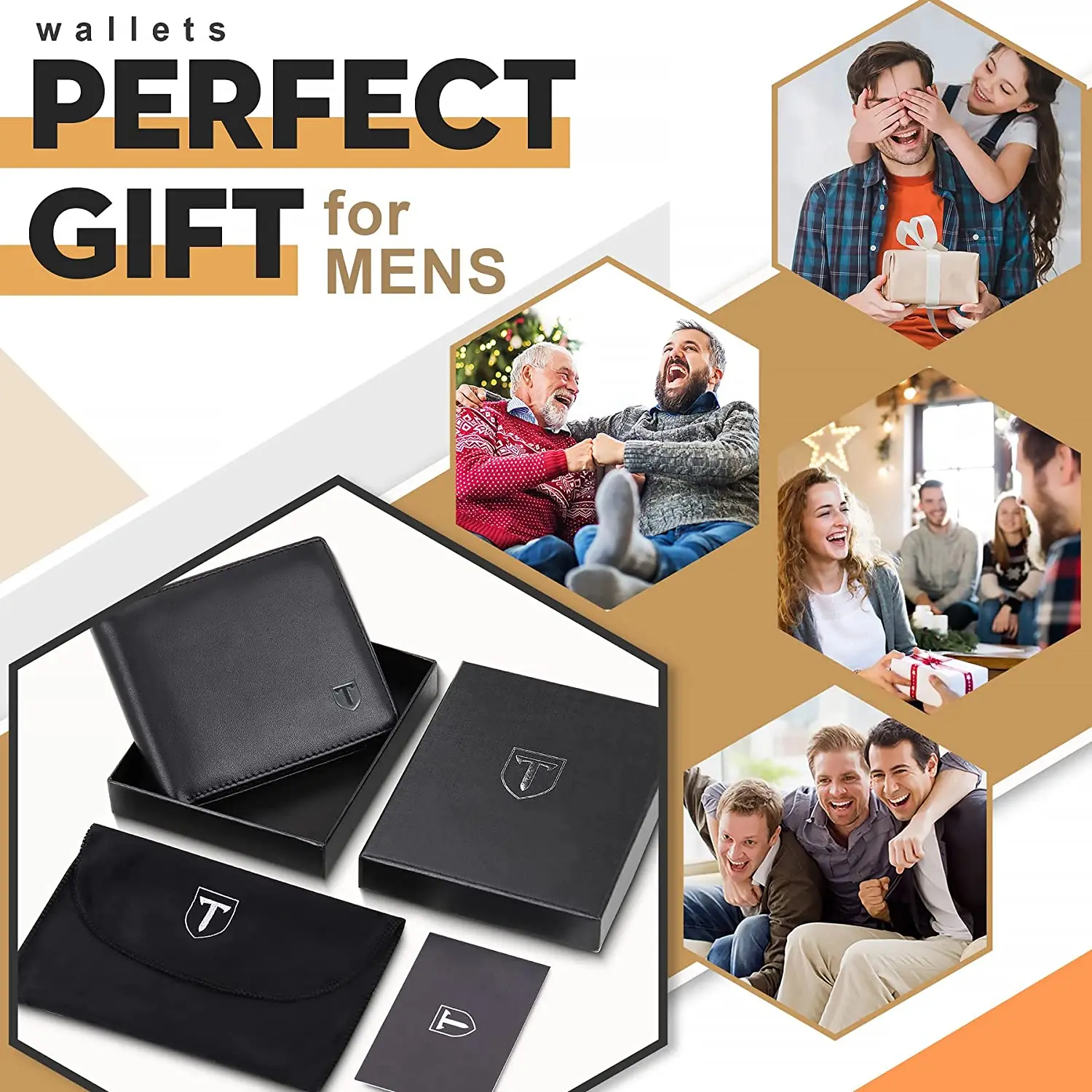 Genuine Leather Wallet Men Slim RFID Purse Card Holder Coin Pocket ID Window Minimalist Wallets 6