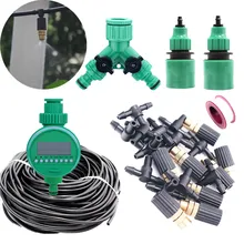 5-30m Brass Adjustable Dripper With Water Timer Holiday Watering Set Micro Irrigation Watering Kits For Garden Flower Watering