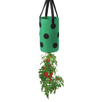 

Indoor Outdoor Folding 3 Gallons Strawberry Planting Bag Hanging Container Backyard Growth Pot Balcony Home Garden With Handles
