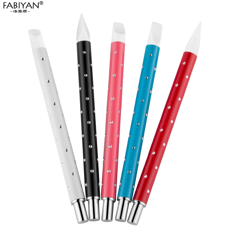 5Pcs Silicone Brush Sculpture Pen Carving Emboss Hollow Shaping Painting Dotting Polish Gel Nail Art Manicure Tools Set