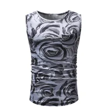 Новинка года; Стильная мужская одежда больших размеров; модная повседневная Облегающая майка с карманами и цветочным принтом; 7454