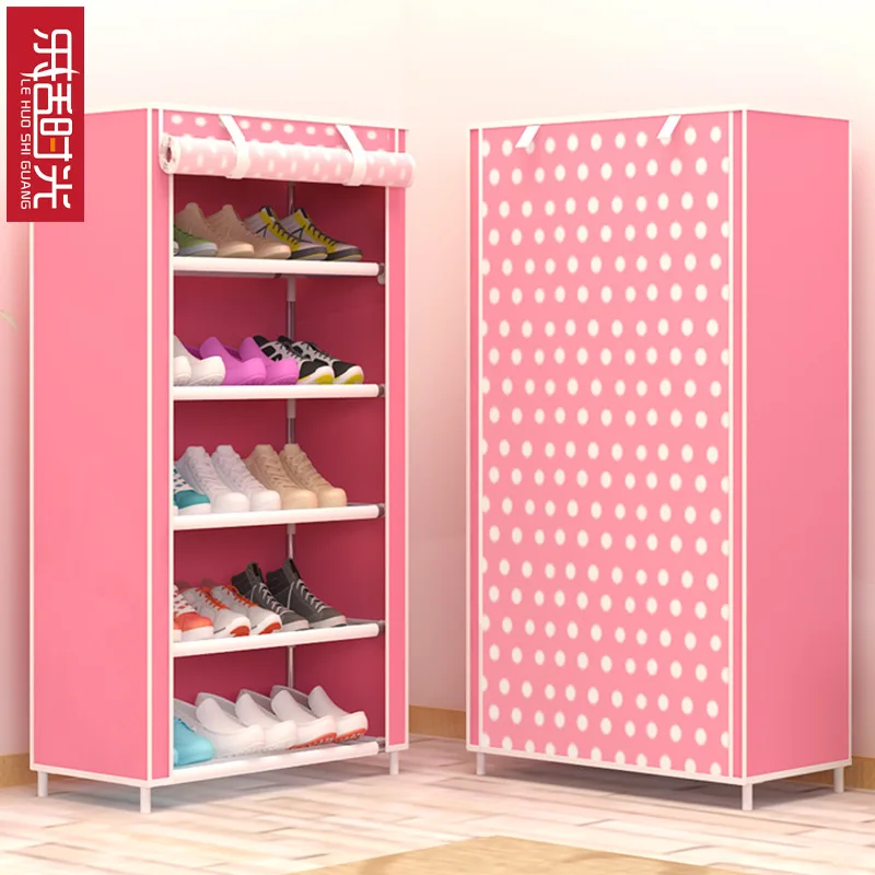 

LEHUOSHIGUANG 9.8 Tube Thick Nonwoven Fabric Dustproof Six-layer Shoe Cabinet Creative I Cabinet Storage Shoe Rack