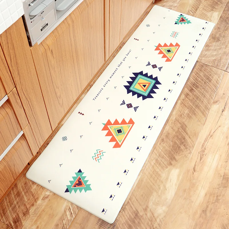 Кухонные ковры ПВХ кожаный напольный коврик ковры коврики водонепроницаемый маслонепроницаемый коврик для кухни домашний декор - Цвет: NO.2
