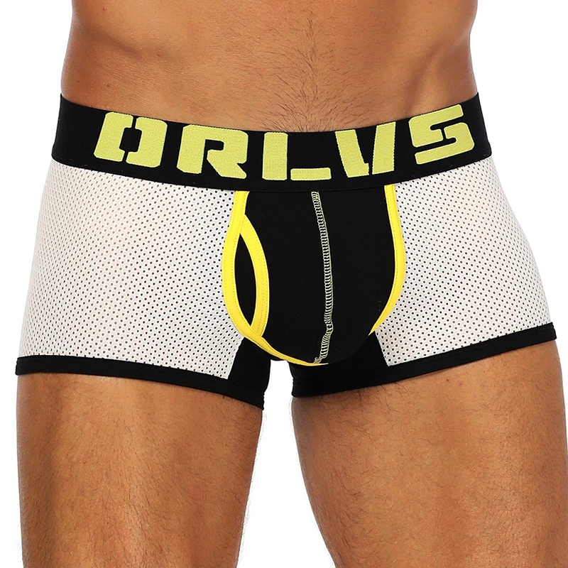 ORLVS, фирменное Мужское нижнее белье, мужские боксеры, сетка, дышащие, cueca, боксеры, masculina, мужские трусы, боксеры, шорты, удобные трусики