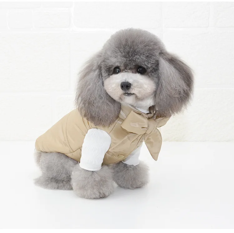 Новейшая Одежда для собак на осень и зиму, пуховая одежда с хлопковой подкладкой, две ноги, Теплая стеганая одежда для домашних животных, утолщенная пуховая одежда для собак
