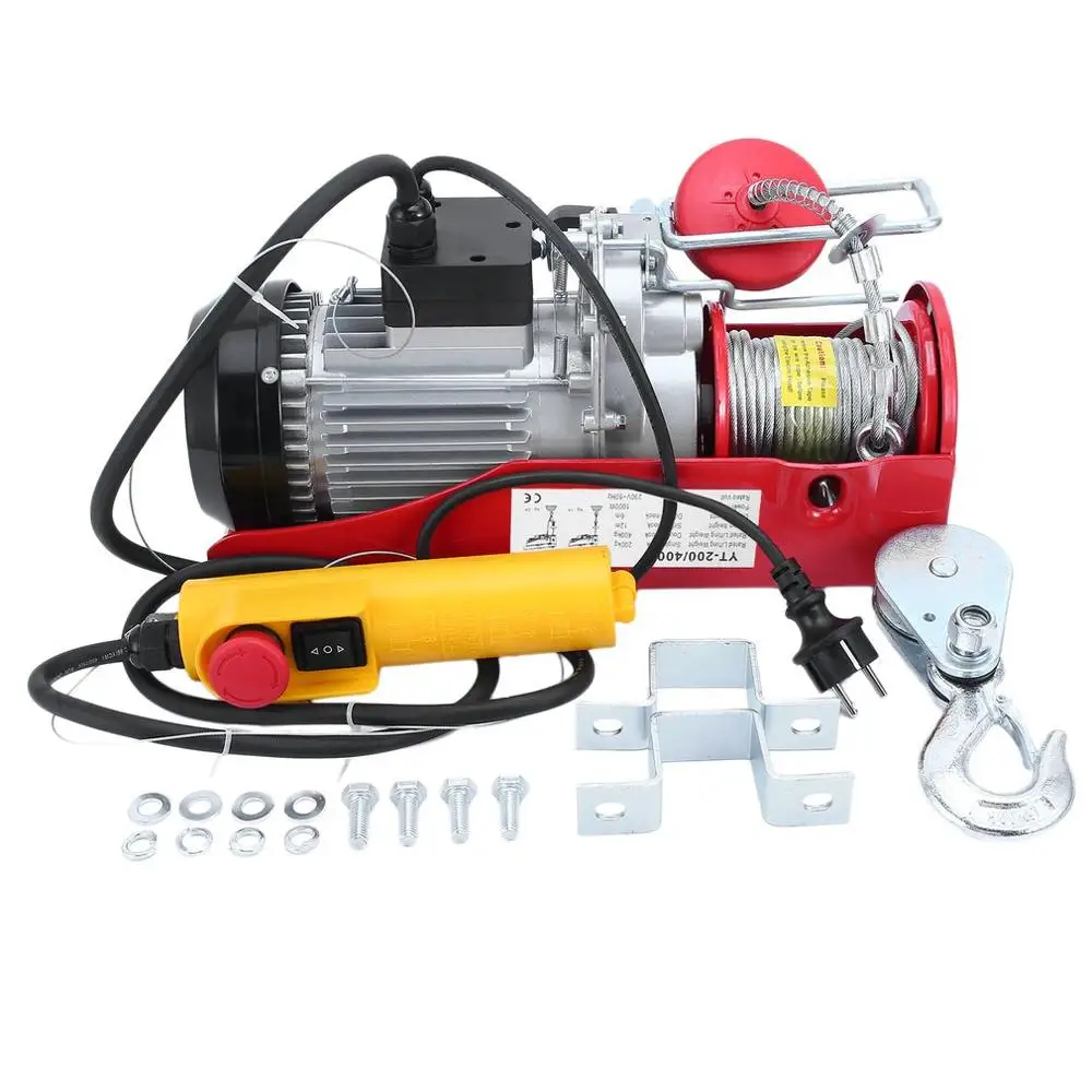

Newest 230V Electric Hinges Kit Professional Scaffolding Winch Electric Workshop Garage Gantry Hoist 200KG/400KG Lifting
