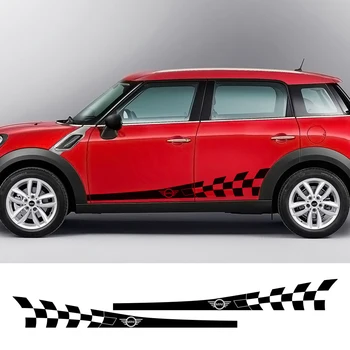 

Car Door Side Skirt Body Decals Checker StickerFor MINI Cooper S JCW Countryman Clubman F54 F55 F56 F60 R60 R61 Car Accessories