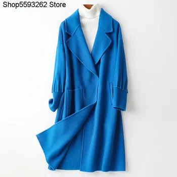 

Sell Off No Supplement 2020 Season Double-sided Woolen Coat Female Long Money Wool Woolen Cloth Loose Coat