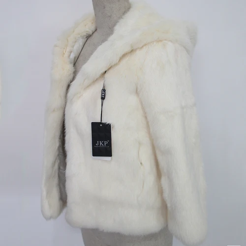 Creamy-white Новое зимнее пальто с мехом Качественное детское пальто с кроличьим мехом Куртка с кроличьим мехом для родителей и детей Детское пальто с натуральным мехом для женщин J01 - Цвет: Creamy-white