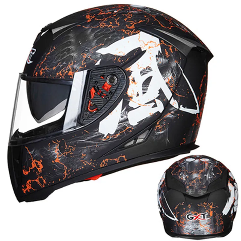 Мото шлем Capacete, Мото шлем GXT 158 гоночный мотоциклетный шлем полный шлем с двойными линзами шлем для мотокросса/20 цветов - Цвет: Design 8