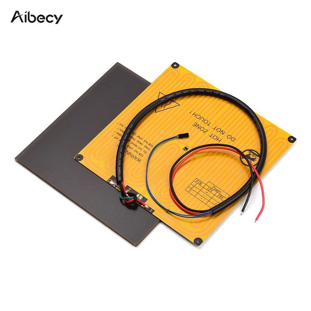 Aibecy 220*220 мм ультрабук платформа стеклянная пластина сборка поверхность+ алюминиевая кровать с подогревом Горячая кровать 12 В с проводным кабелем для Anet A8
