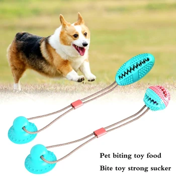 

High Multifunction Pet Molar Bite Toy Suction Cup Feeder Chewing Cleaning Teeth for Dog Puppy LG66