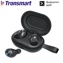 Tronsmart fones de ouvido spunky beat tws, fones de ouvido sem fio com bluetooth, qualcommchip ipx5, cvc 8.0, controles por toque e assistente de voz