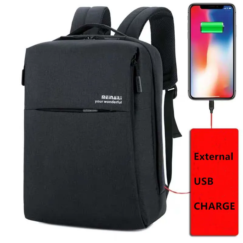 Men Hot new USB charge laptop backpack women business casual travel large capacity rucksack college student shoulder bag Mochila