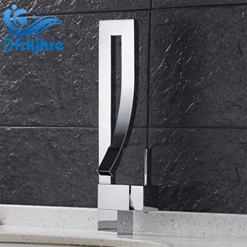 

Dfrkjhre Bathroom Basin Faucet Waterfall Chrome Nickel Brass Deck Mounted Mixer Taps Single Handle Hot Cold Water Mixer Tap