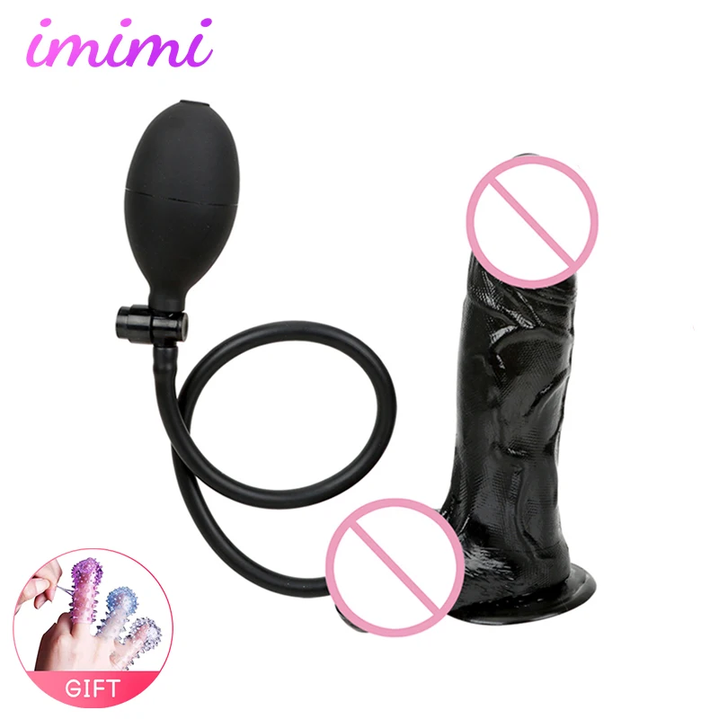 Inflatable Dildo Cuction Cup Anal Butt Plug G Spot Stimulation Vagina Massager Sex Toys For Women Masturbator Adult Products | Красота и