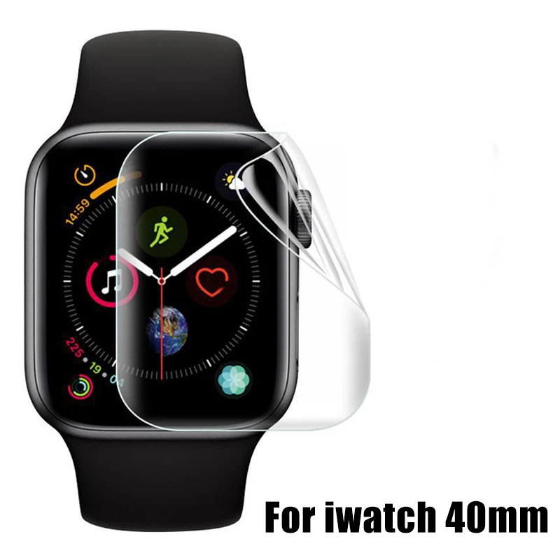 100D изогнутая Защитная пленка для Apple Watch 4 3 2 1 Гидрогелевая пленка для Apple Watch 38 мм 40 мм 42 мм 44 мм Защитная без стекла - Цвет: 40mm