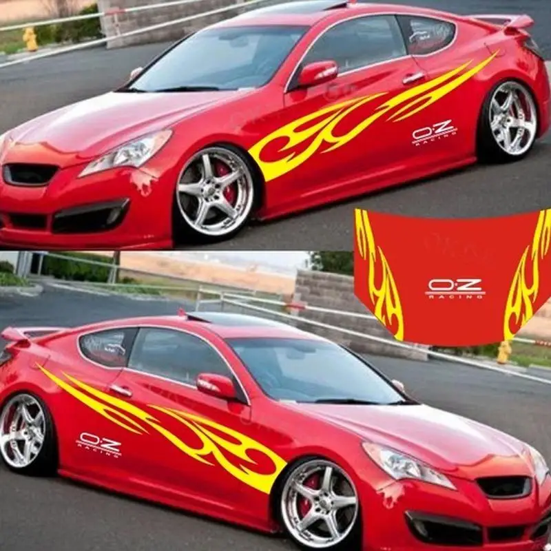

1Set 3D Flame Totem Car Stickers Decals Full Body Car Vehicle Styling Vinyl Waterproof Sticker