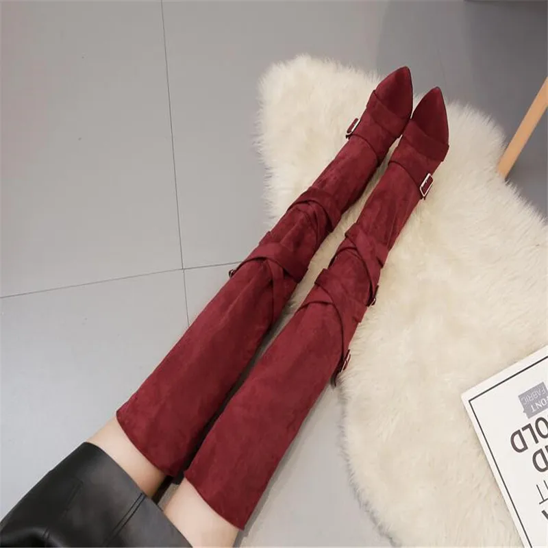 New pattern botas mujer Superior quality shoes woman Over the knee boots Heel height 10cm high heel Women's Boots USA 4-8 9