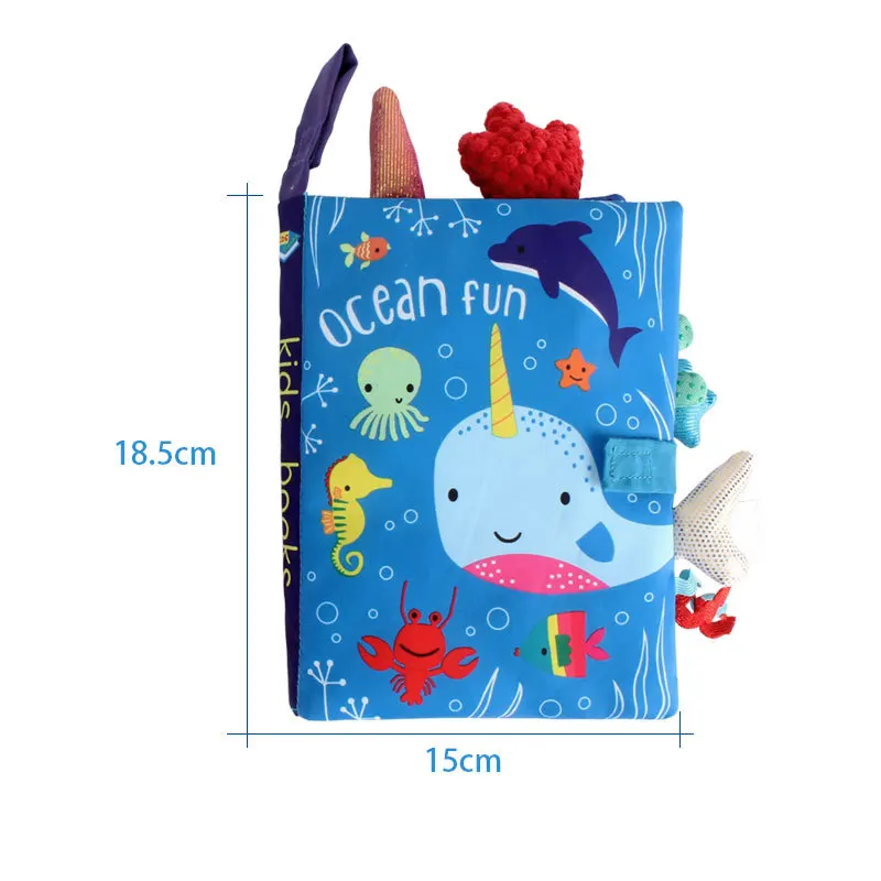 Hot Soft Baby Cloth Books Touch Feel Crinkle Books for Boys Girls Infants Toddler Early Development Interactive Stroller Toys 10