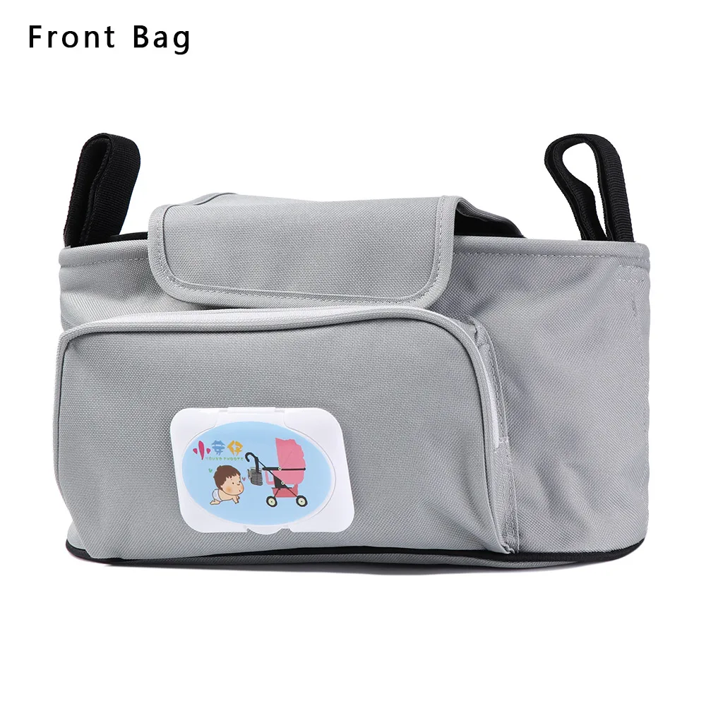 type 1-front bag Сумка для хранения коляски, висячие Сумки, ткань Оксфорд, Мультипликация, многофункциональная большая емкость, моющиеся сумки для мам, аксессуары для коляски - Цвет: type 1-front bag