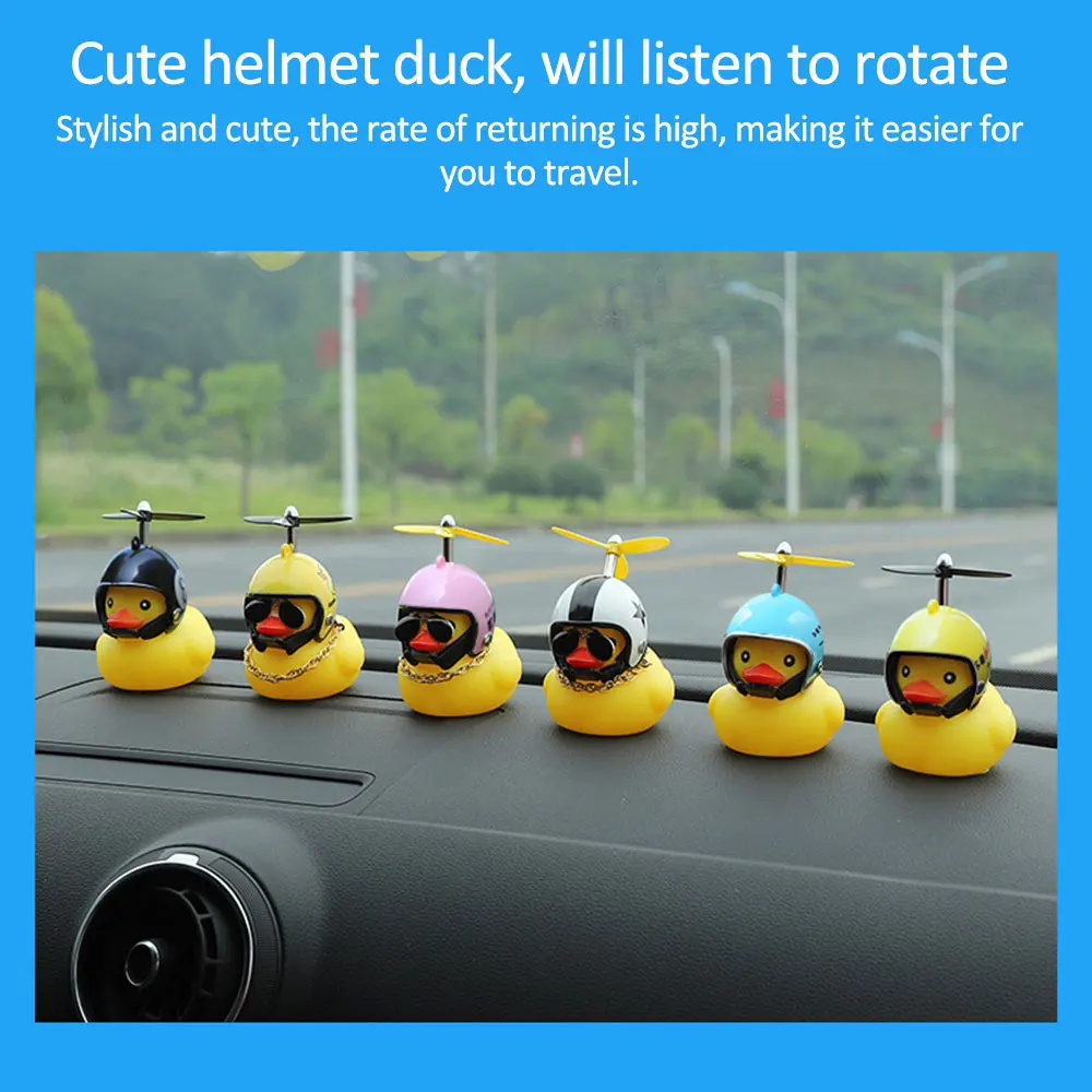 Car Styling Helmet-mounted Yellow Duck Car Interiors Lucky Duck Society Lovely Duck Car Accessories Car Ornament