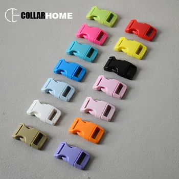 

100pcs Multicolor side release buckle clasp snap hook 15mm webbing for dog cat collar paracord backpack bag garment accessories