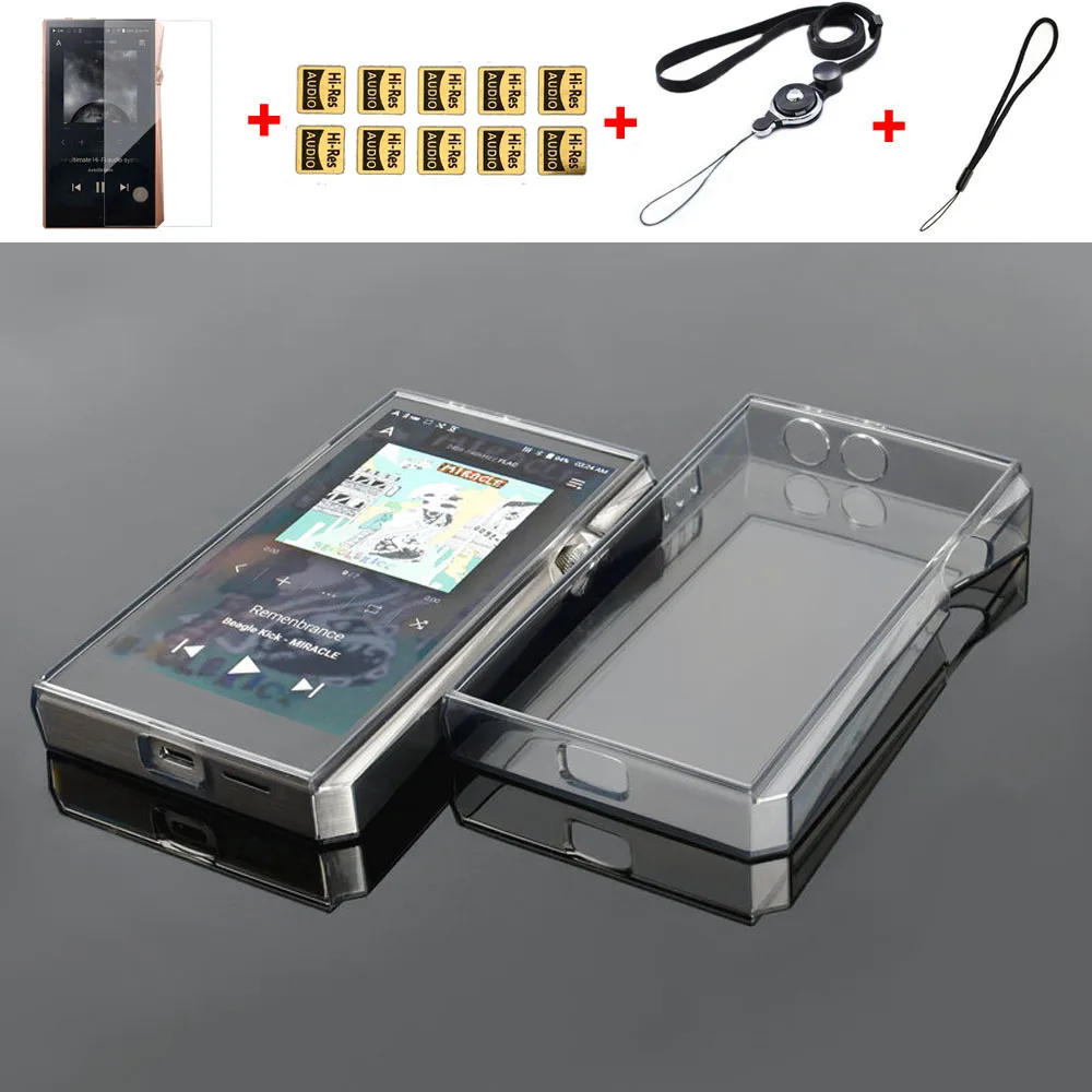 Soft Clear Crystal TPU Skin Case Cover for Iriver Astell&Kern SP2000 With Front Screen Protector Tempered Glass