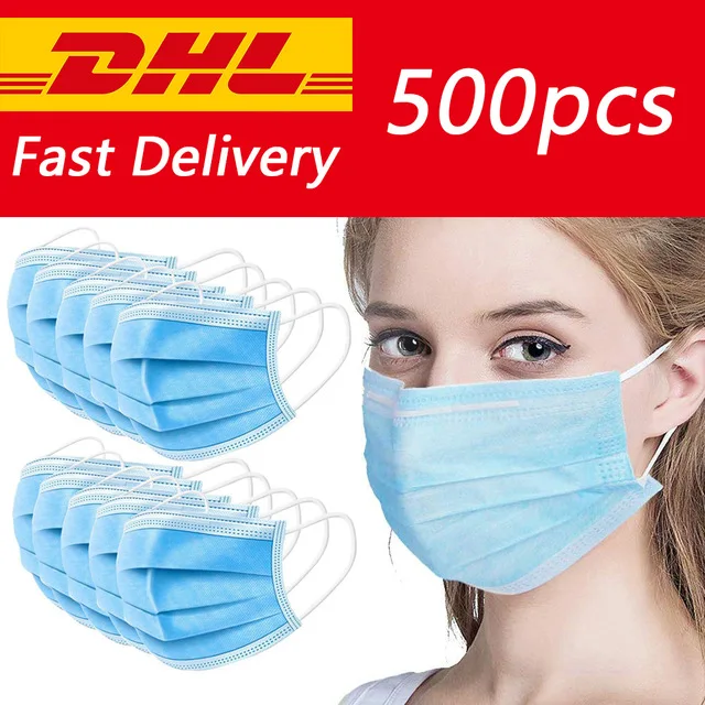 

DHL Shipping 200/300/500/1000/2000/5000/10000pcs Disposable Dustproof Surgical Face Mouth Masks Face Mask Anti Virus Influenza