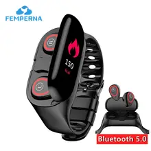 Femperna M1 Смарт-часы с Bluetooth наушниками монитор сердечного ритма Bluetooth звонки Smartwatch для мужчин женщин Android IOS