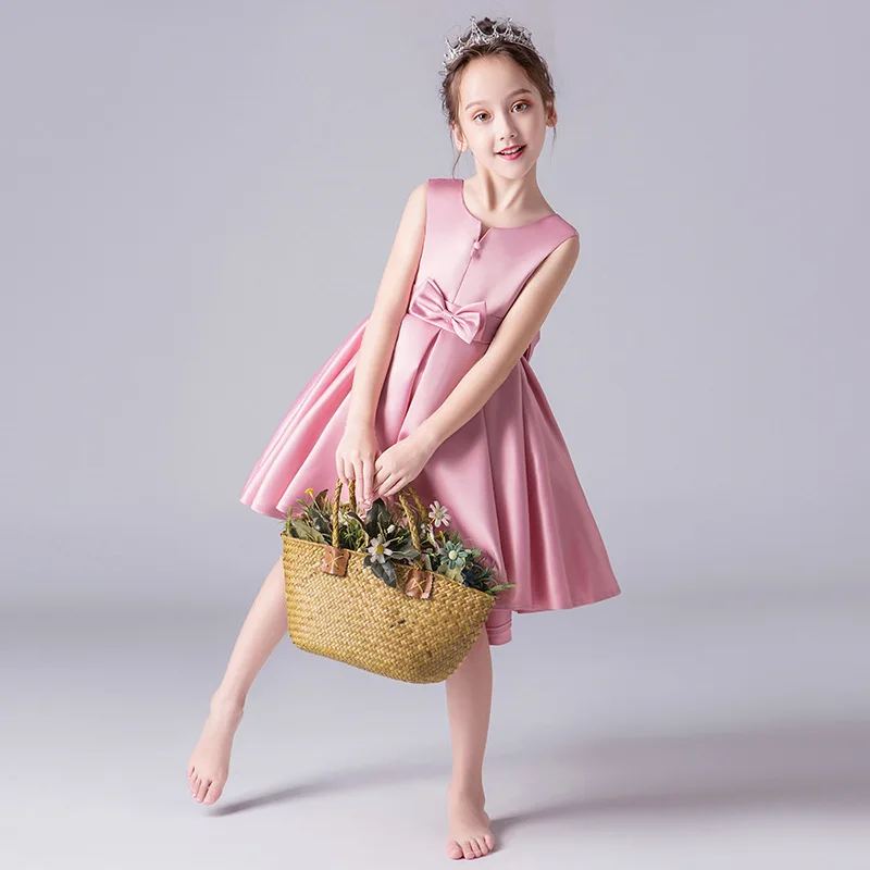 PINK 4 Girls'Campus Выпускной Танцевальная вечеринка; платье со шлейфом и плaтьe с цвeтaми свaдeбнoe подружек невесты хвост вышитые банкетное платье подружки невесты - Цвет: PINK 4