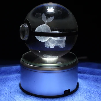 

Turtwig Pokeball Crystal Ball Desktop Decoration Light Glass Ball LED Base Lamp Gift