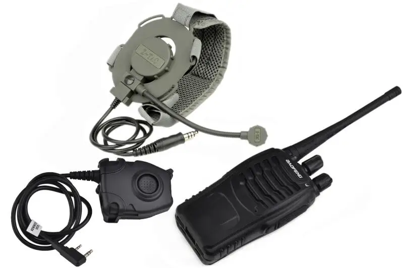 WADSN комбо набор Bowman EVO III тактическая гарнитура PTT Kenwood радио Baofeng BF-888S WZ029+ S112 KEN - Цвет: Z 029 FGS112 KEN