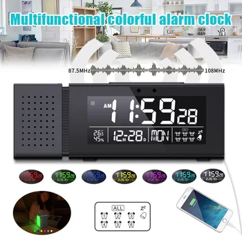 

Multifunctional Color Alarm Digital Alarm Clock Household Night Light Sound and Light Infrared Induction Clock YE-Hot