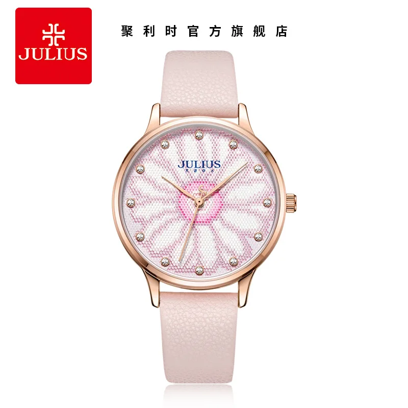

Julius Genuine Product Canvas Petal Surface Large Dial Waterproof Fashion Korean-style Women's Students Watch Ja-1084
