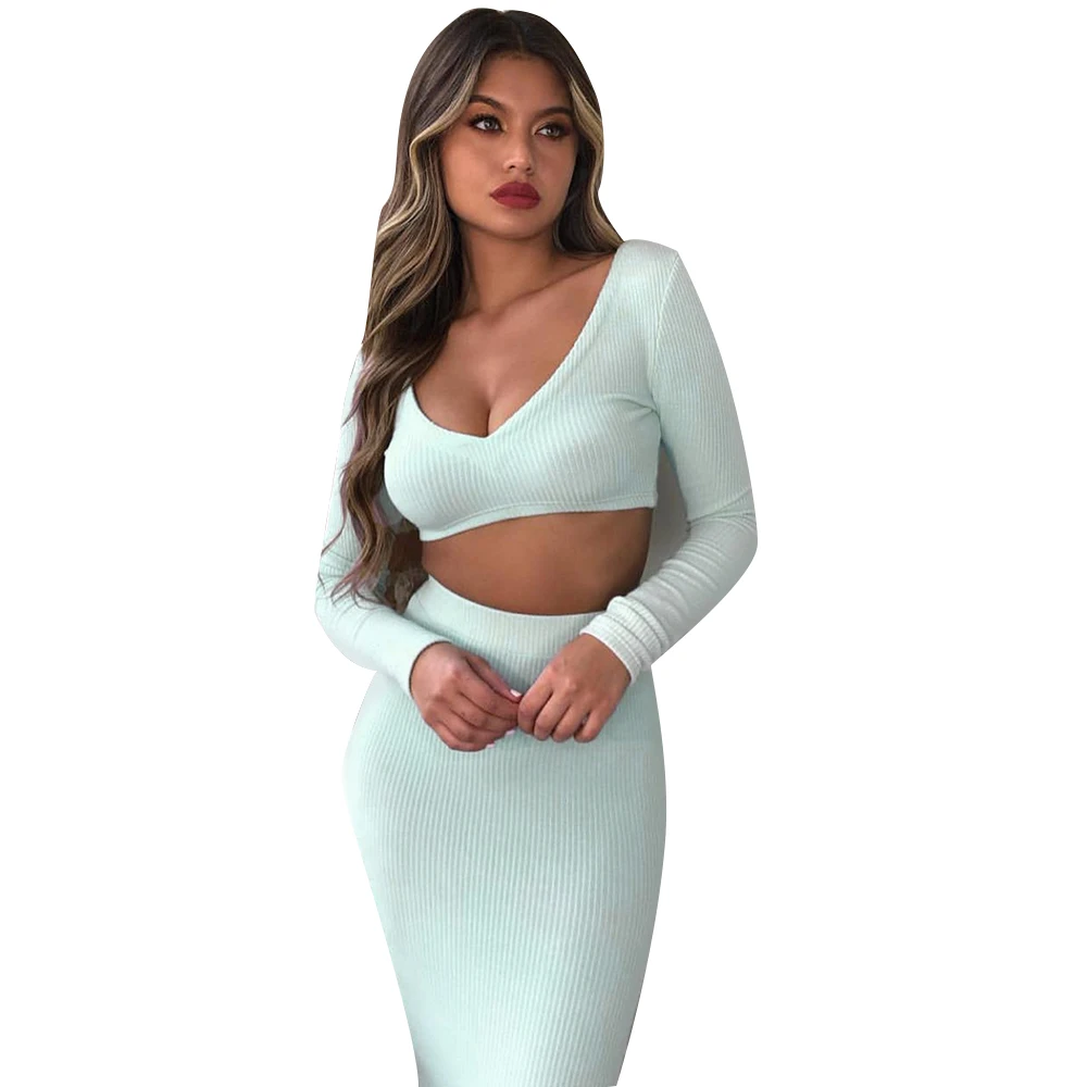 

2 Piece Set Women's Long-sleeved Two-piece Suit Skirt Autumn Dress Female Long Sleeve Women Clothes Women Set Conjunto Femenino
