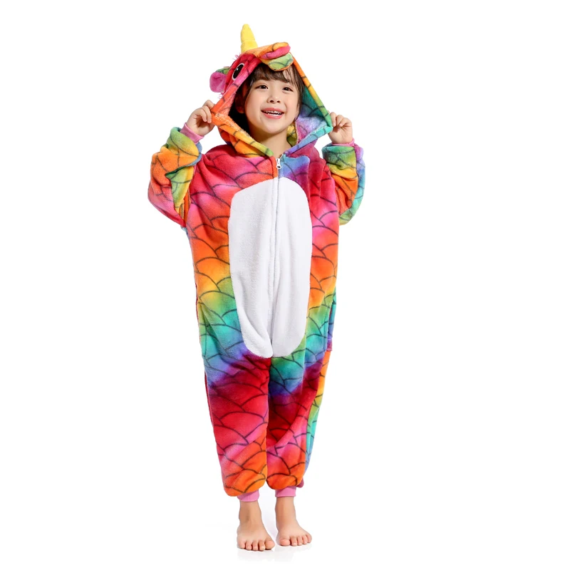 Halloween Children kigurumi Anime Kids Costumes Cosplay Cartoon Animal Sleepwear Unicorn Winter Warm Hooded Halloween Children kigurumi Anime Kids Costumes Cosplay Cartoon Animal Sleepwear Unicorn Winter Warm Hooded