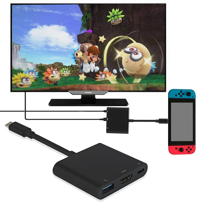 HDMI USB C адаптер концентратора для nintendo Switch, 1080P Тип C к HDMI конвертер док-кабель для nintendo Switch