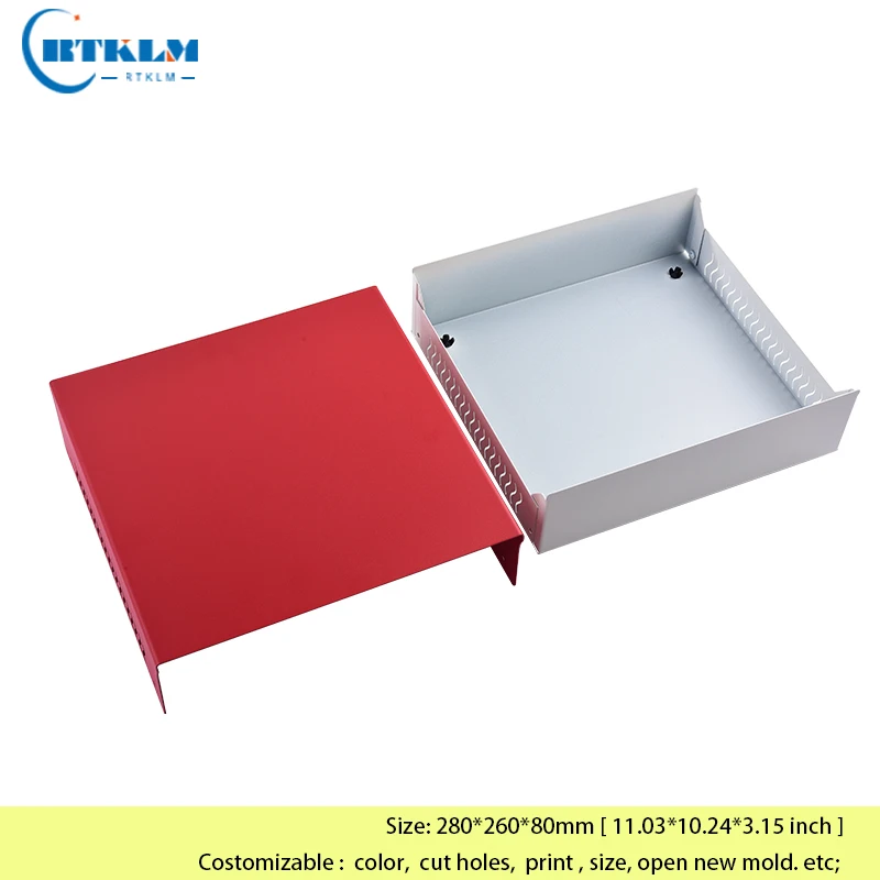 Eisen Projekt Box DIY Anschluss dose Power Control Instrument Gehäuse Eisen elektronische Metall Verteiler kasten 280*260*80mm – Detail 7