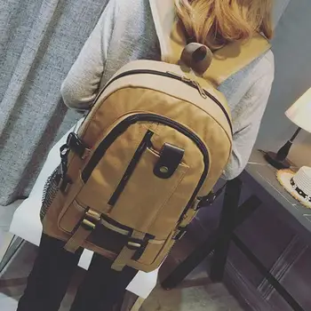 

2020 Backpack Rucksack Students Schoolbag Christmas gift Unisex Travel Multi Pocket Zipper Canvas