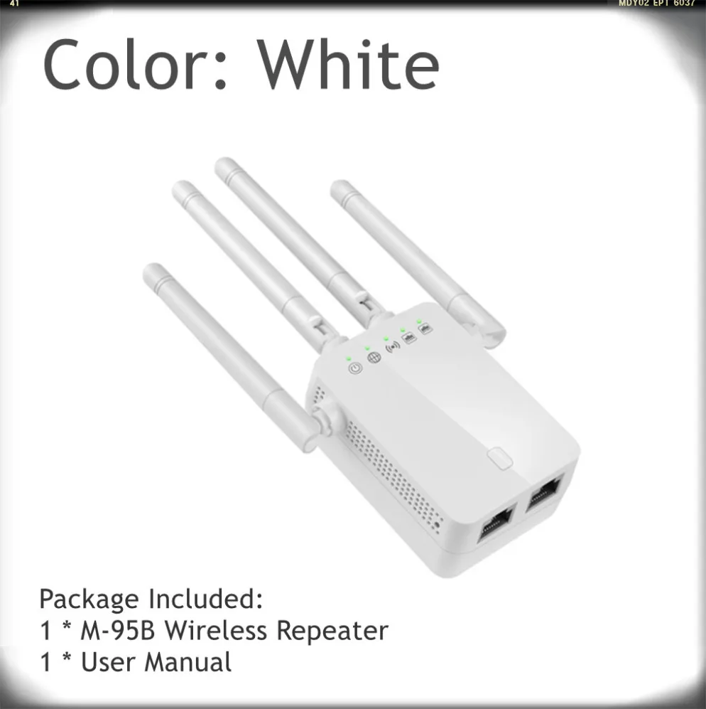 PzzPss Wireless M-95B Repeater Wifi Router 300M Signal Amplifier Extender 4 Antenna Router Signal Amplifier For Office Home high power wifi extender Modem-Router Combos