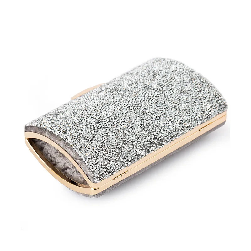 Luxy Moon Silver Sequin Clutch Bag Bottom View