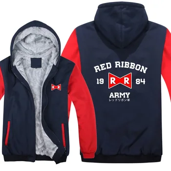 

Dragon Ball Z Red Ribbon Army hoodies Cartoon Jacket Thicken Hoody Zipper Winter Fleece Dragon Ball Z Sweatshirt