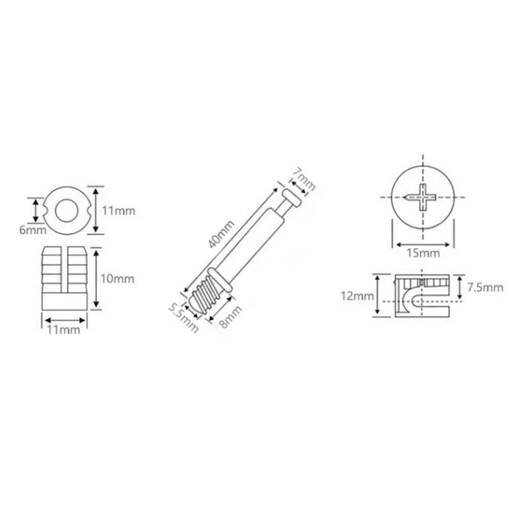 3 in 1 Dowel Jig Screw furniture Connecting Hardware Set Eccentric Wheel Nut Cam Lock Nut for Wardrobe Splicing Cabinet Woodwork