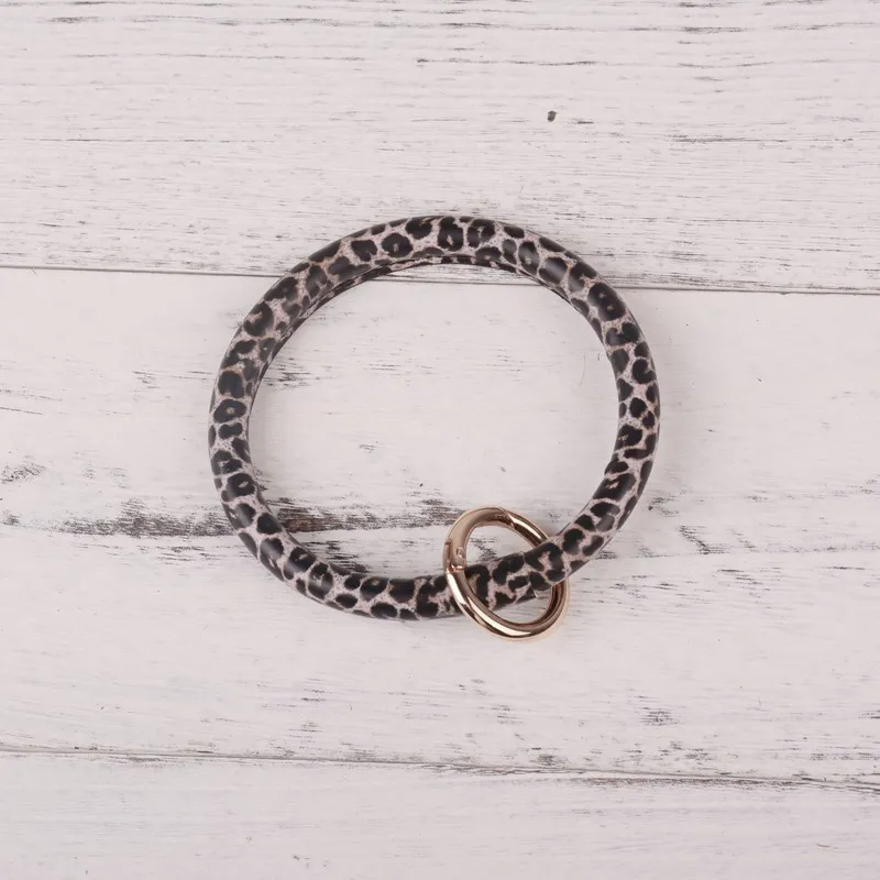 DZ0089 black leopard Новинка от Rainbery, модный многофункциональный брелок с кисточкой, эмалированный брелок из искусственной кожи, Круглый браслет с монограммой, брелок для женщин и девушек - Цвет: DZ0089 black leopard