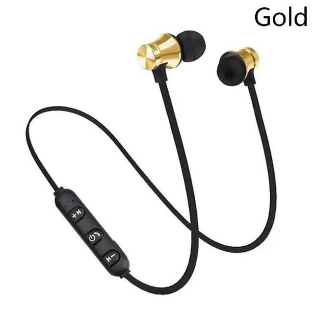 Gold Спортивные магнитные Bluetooth наушники беспроводные наушники-вкладыши с микрофоном для спорта на открытом воздухе Bluetooth Магнитная гарнитура Блютуз-наушник - Цвет: Gold