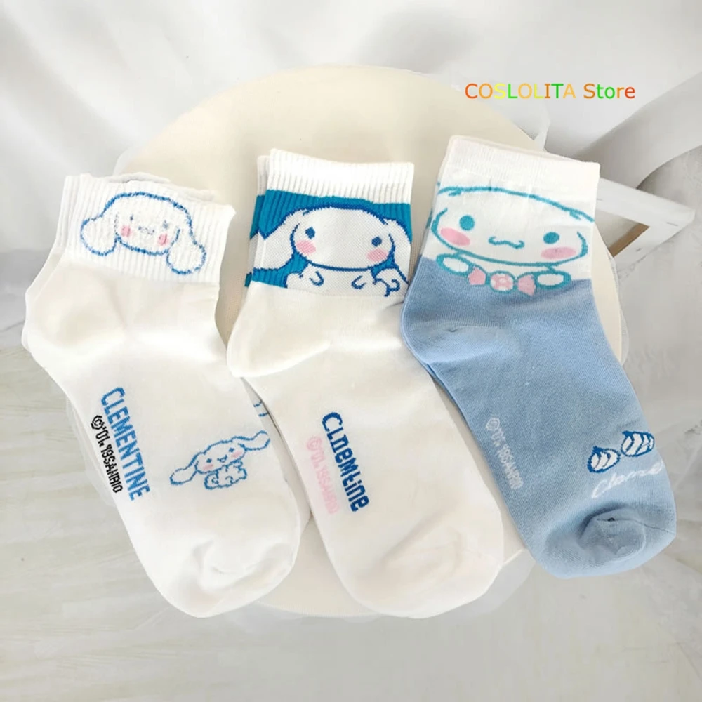 Lolita Japanese Cute Cartoon Cinnamon Dogs Socks Soft Sister Young Girl Student Kawaii Cotton Short Preppy Style | Тематическая