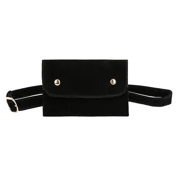 

Fashion Women Waist Bags Sport Pure Color Square Flock Messenger Chest beach Travel Bag Sac de taille