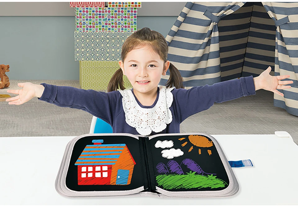 IMBABY Детская Ткань Книга ручная роспись рамка полотно холста DIY Ремесленная Живопись Дети обучения учебная книга игрушки для детей