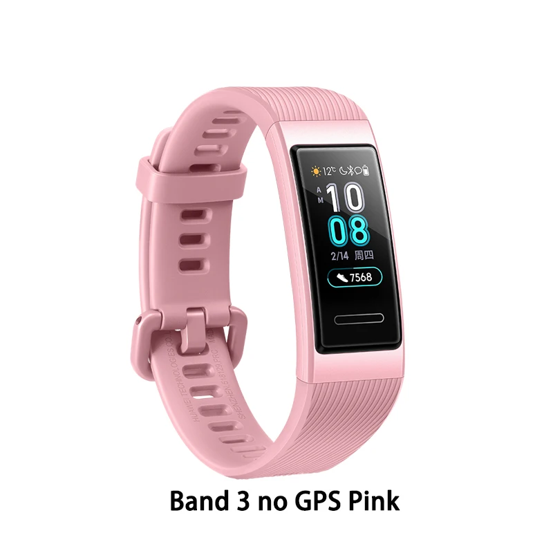 HUAWEI Band 3 Pro Smart Band все-в-одном фитнес-трекер активности, водонепроницаемость 5 АТМ, пульсометр, встроенный gps - Цвет: Band 3 Pink